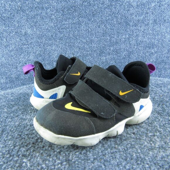 Nike Boys‎ Sneaker Size T 8 Medium Shoes Black Synthetic Hook & Loop - Picture 1 of 5